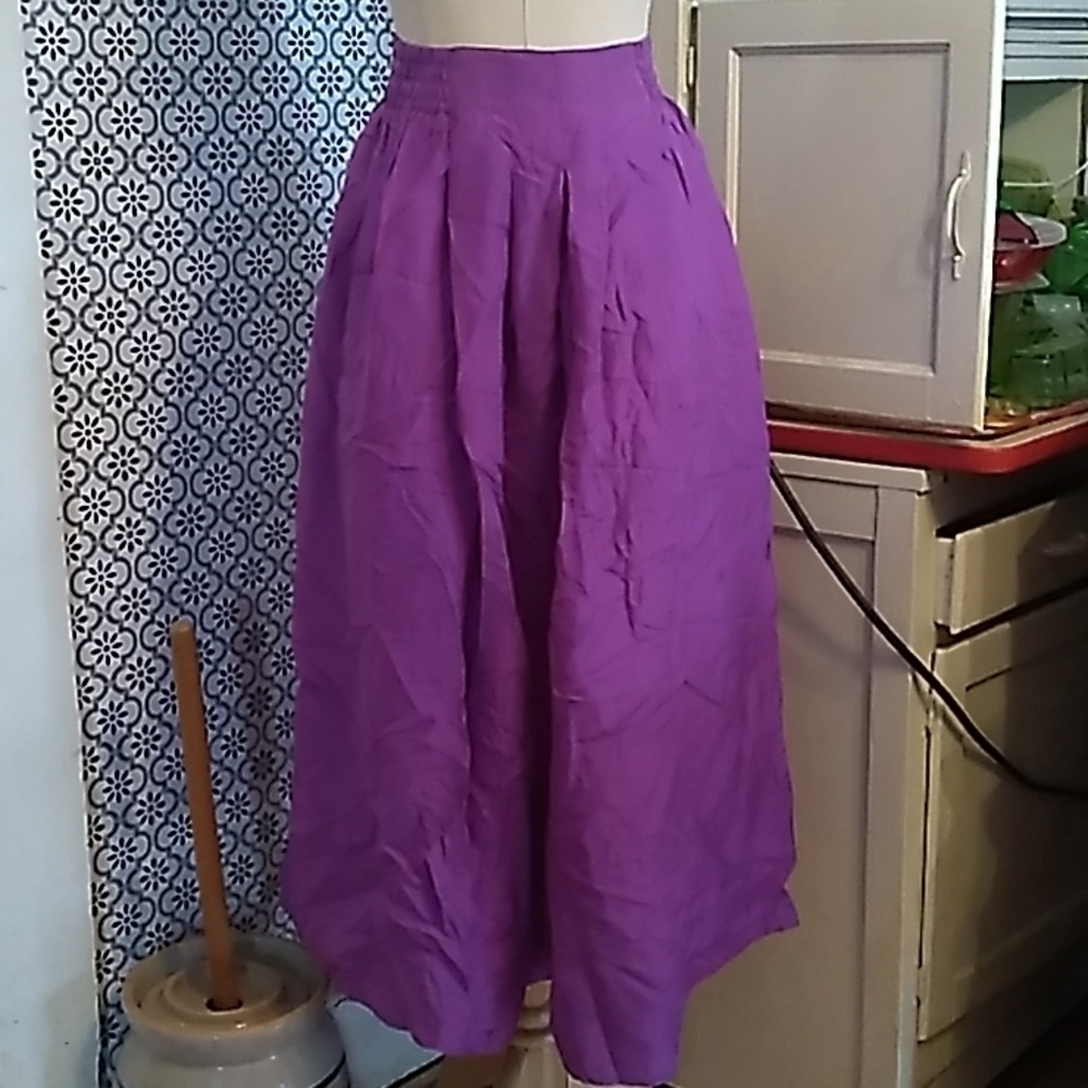 Vintage 1990s Y2K Strictly Silk purple natural ombre skirt small nwt